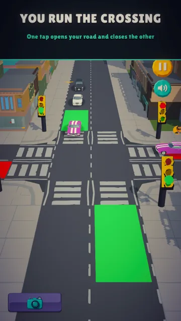 A crossing with two traffic lights